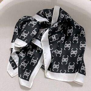 Fashion inspired twilly scarf black/white new